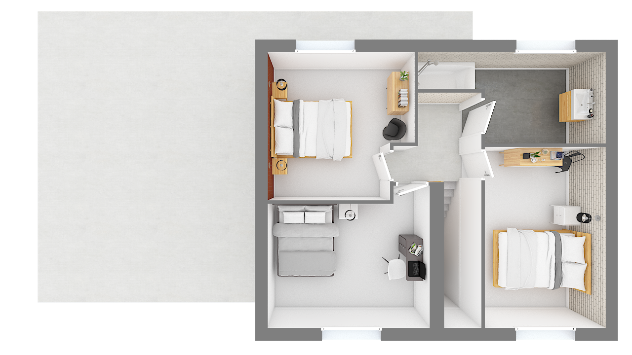 maison ossature bois logicobois modele malaga - etage - vue dessus